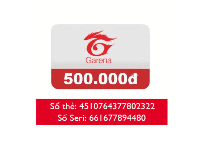 Thẻ Garena 500K miễn phí